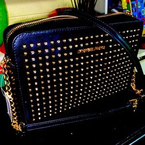 NWT Michael Kors Rockstar Black Cross Body
